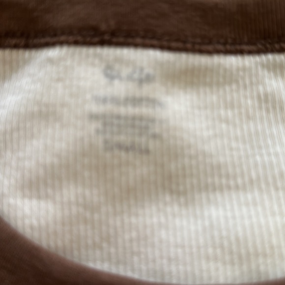 Brandy Melville J. Galt creme and brown shirt - Picture 2 of 4